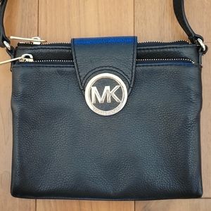 Michael Kors black leather crossbody bag